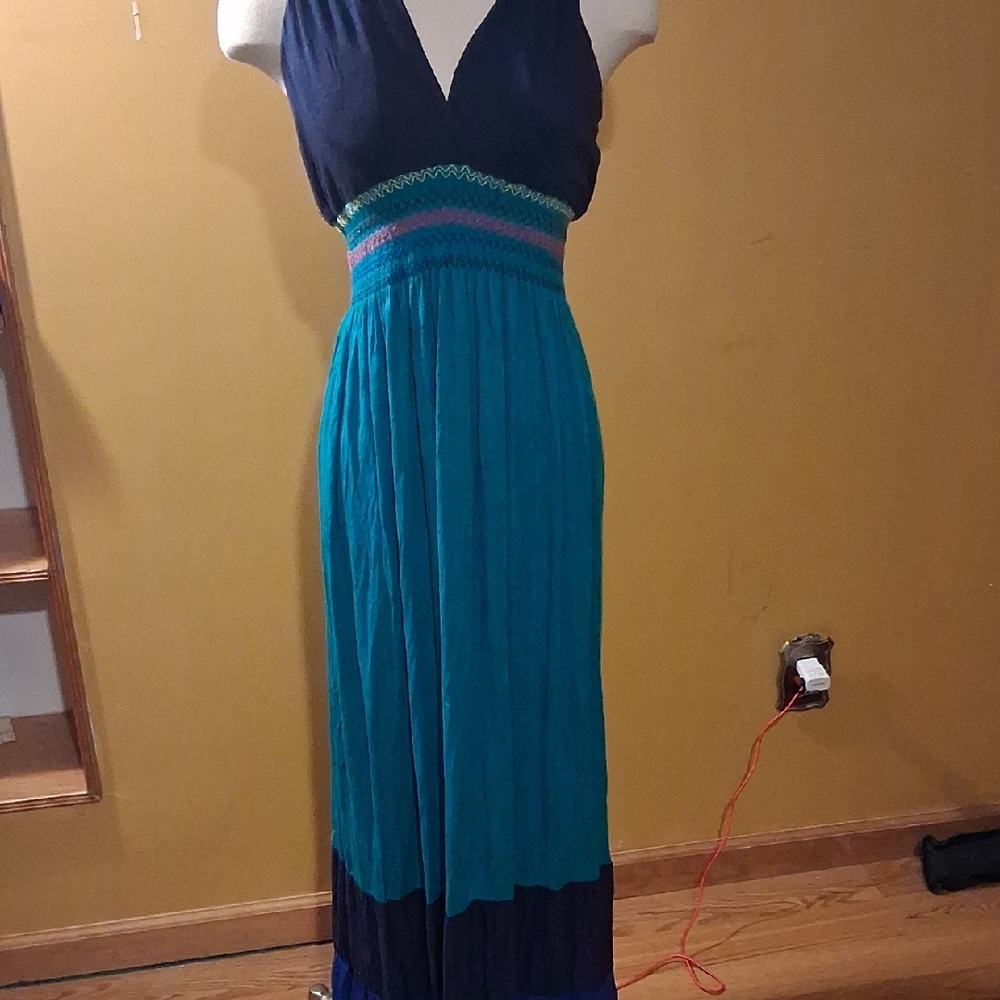 Bailey Blue Maxi Dress with Navy and Teal Hues